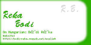 reka bodi business card